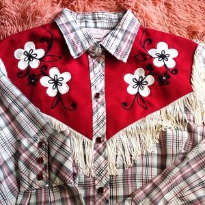 Vintage western fringe shirt H Bar C